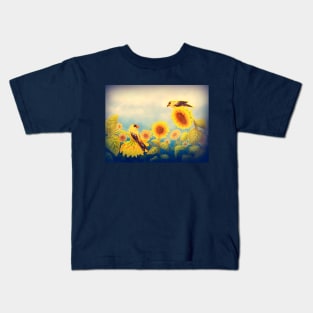 Gold Sunflowers Kids T-Shirt